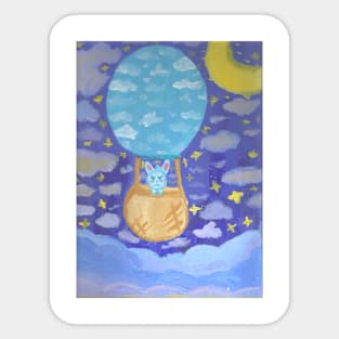 Kawaii Hot Air Ballon Bunny Sticker
